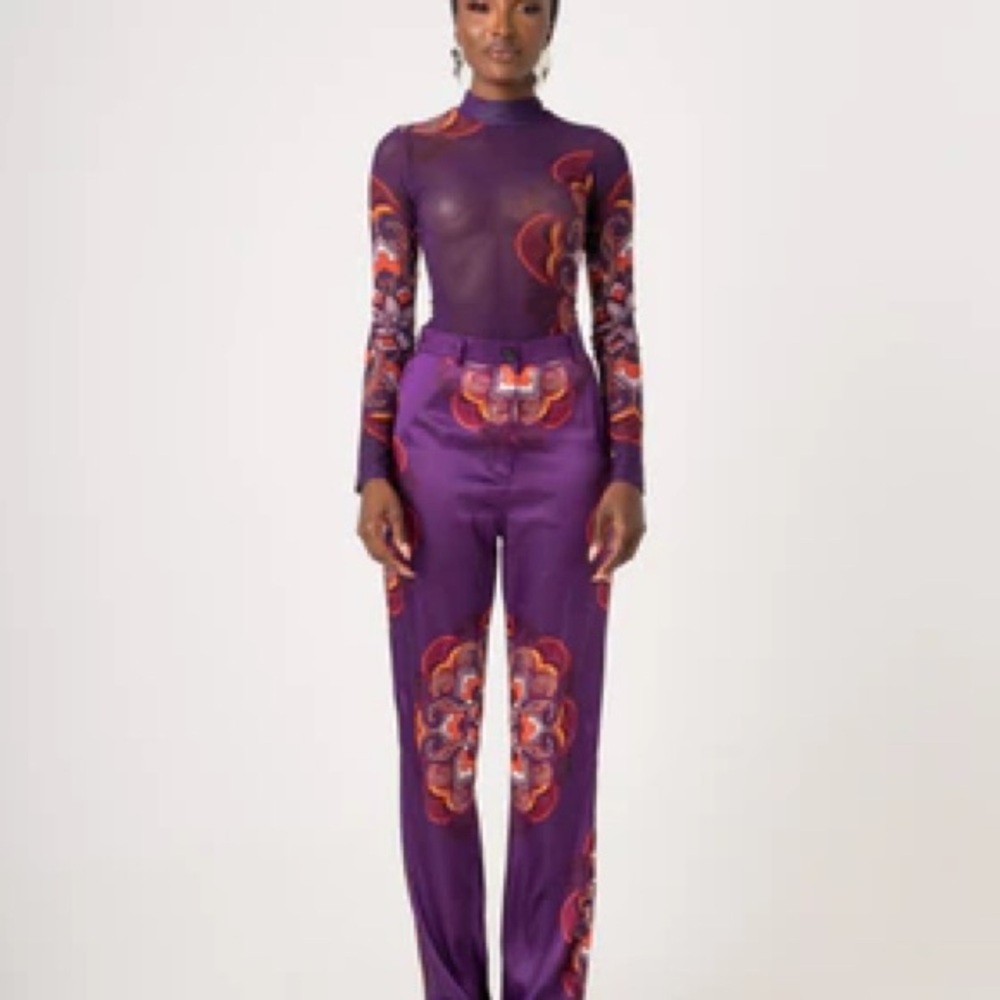 Elegant Purple Floral Women's Jumpsuit